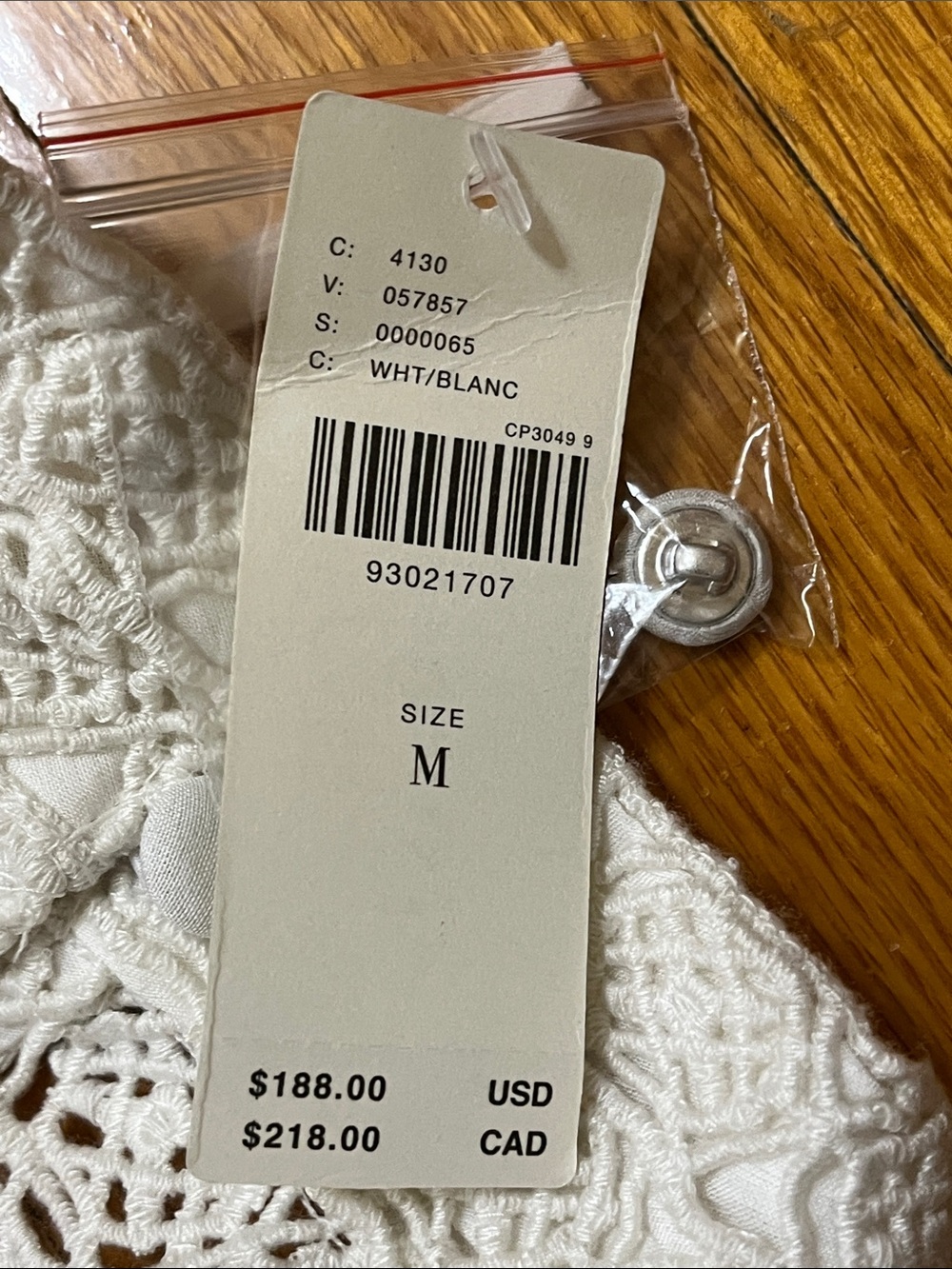 Anthropologie high neck lace tunic dress size Medium Ivory new - Picture 11 of 11
